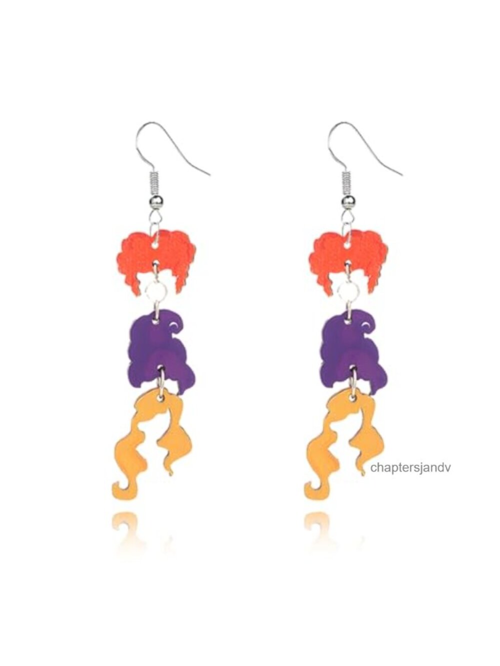 Halloween Dangle Earrings Wooden Black Cat Witch Jewelry for Women